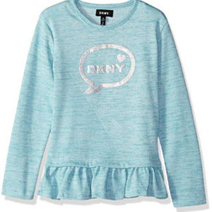 DKNY Girl's Long Sleeve Bubbles Message Top Size 5